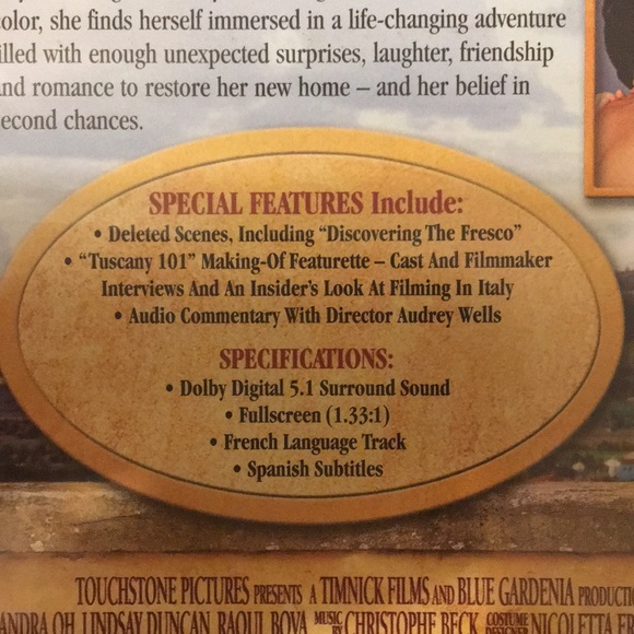 UNDER THE TUSCAN SUN DVD - Diane Lane - So good!!! - Picture 8 of 10